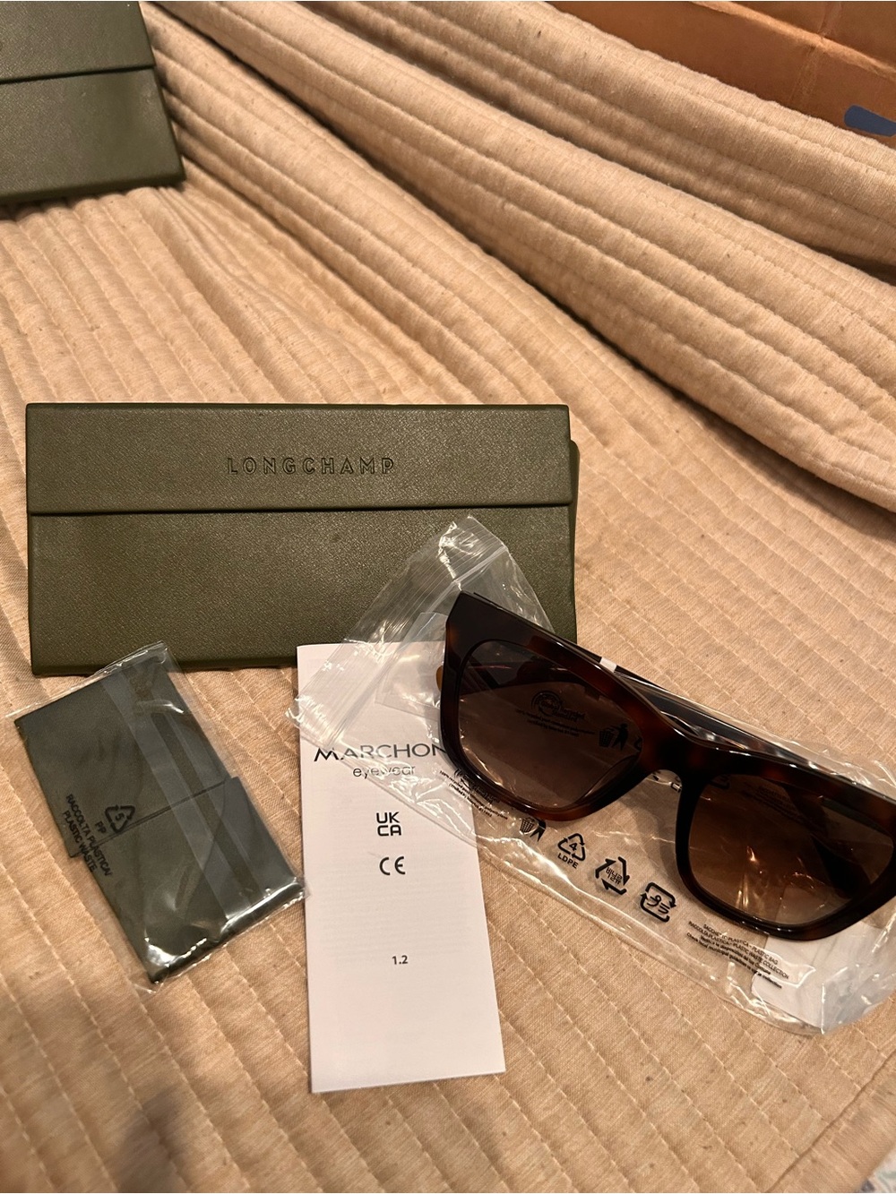 Moncler Tortoiseshell Sunglasses with Olive Case